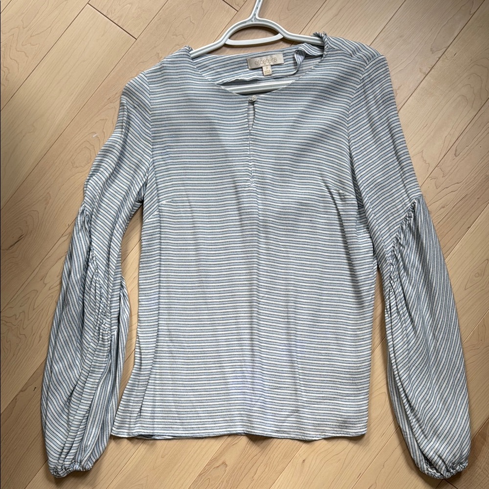 Striped Blue and White Women's Top